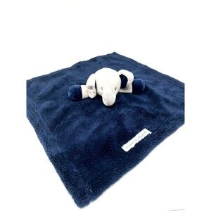 Blankets and Beyond Elephant Lovey Navy Blue Trunk up baby security blanket
